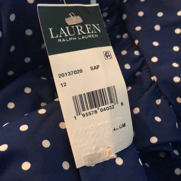 Lauren RALPH LAUREN Women's Blue Non- Removable Cups Ruffled Tankini Top - Picture 5 of 5